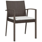 7 Piece Garden Dining Set with Cushions Poly Rattan and Steel
