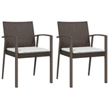 3 Piece Garden Dining Set with Cushions Poly Rattan and Steel - Top-Down View