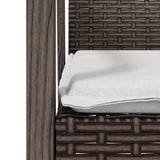 3 Piece Garden Dining Set with Cushions Poly Rattan and Steel - Close-Up Angle