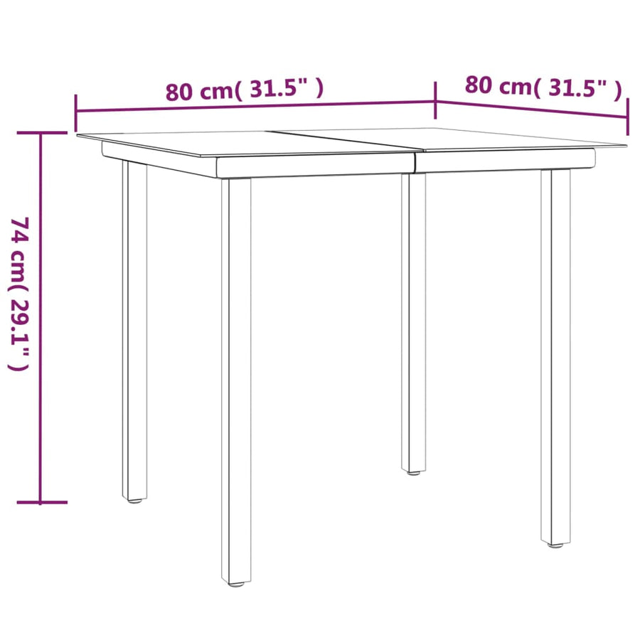 5 Piece Garden Dining Set with Cushions Poly Rattan and Steel