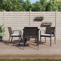 5 Piece Garden Dining Set with Cushions Poly Rattan and Steel