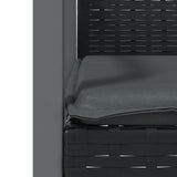 5 Piece Garden Dining Set with Cushions Poly Rattan and Steel - Close-Up Angle