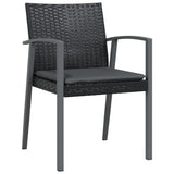 7 Piece Garden Dining Set with Cushions Poly Rattan and Steel - 45-Degree Angle