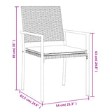 3 Piece Garden Dining Set with Cushions Poly Rattan and Steel - Extra Image