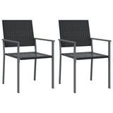 3 Piece Garden Dining Set Poly Rattan and Steel - Top-Down View