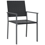 3 Piece Garden Dining Set Poly Rattan and Steel - 45-Degree Angle