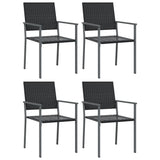 5 Piece Garden Dining Set Poly Rattan and Steel - Top-Down View