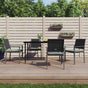 5 Piece Garden Dining Set with Cushions Poly Rattan and Steel