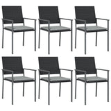 7 Piece Garden Dining Set with Cushions Poly Rattan and Steel - Top-Down View
