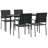 5 Piece Garden Dining Set Poly Rattan and Steel - Side View