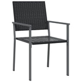 7 Piece Garden Dining Set Poly Rattan and Steel - 45-Degree Angle