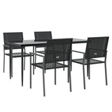 5 Piece Garden Dining Set Poly Rattan and Steel - Side View