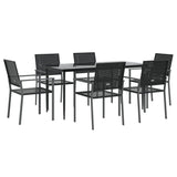 7 Piece Garden Dining Set Poly Rattan and Steel - Side View