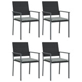 5 Piece Garden Dining Set with Cushions Poly Rattan and Steel - Top-Down View