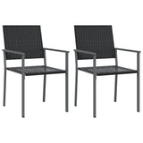 3 Piece Garden Dining Set Poly Rattan and Steel - Top-Down View