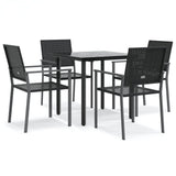 5 Piece Garden Dining Set Poly Rattan and Steel