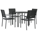 5 Piece Garden Dining Set Poly Rattan and Steel - Side View