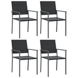 5 Piece Garden Dining Set Poly Rattan and Steel - Top-Down View