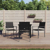 5 Piece Garden Dining Set Poly Rattan and Steel