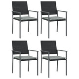 5 Piece Garden Dining Set with Cushions Poly Rattan and Steel - Top-Down View