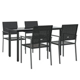 5 Piece Garden Dining Set Poly Rattan and Steel - Side View