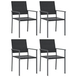 5 Piece Garden Dining Set Poly Rattan and Steel - Top-Down View