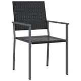 7 Piece Garden Dining Set Poly Rattan and Steel - 45-Degree Angle