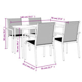 5 Piece Garden Dining Set Black Textilene and Steel - Extra Image