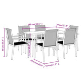 7 Piece Garden Dining Set Black Textilene and Steel - Extra Image