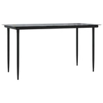7 Piece Garden Dining Set Black Textilene and Steel