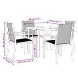 5 Piece Garden Dining Set Black Textilene and Steel - Extra Image