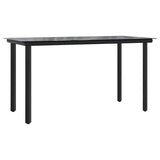 5 Piece Garden Dining Set Black Textilene and Steel - Rear View