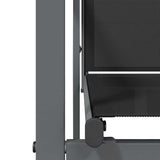 5 Piece Garden Dining Set Black Textilene and Steel - Low Angle