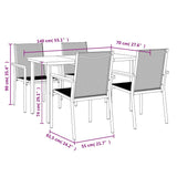 5 Piece Garden Dining Set Black Textilene and Steel - Extra Image