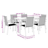 7 Piece Garden Dining Set Black Textilene and Steel - Extra Image