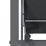 7 Piece Garden Dining Set Black Textilene and Steel - Low Angle