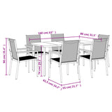 7 Piece Garden Dining Set Black Textilene and Steel - Extra Image