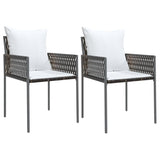 3 Piece Garden Dining Set with Cushions Poly Rattan and Steel - Top-Down View