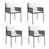 5 Piece Garden Dining Set with Cushions Poly Rattan and Steel - Top-Down View