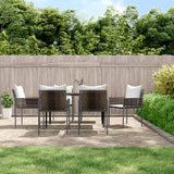 7 Piece Garden Dining Set with Cushions Poly Rattan and Steel
