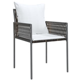 7 Piece Garden Dining Set with Cushions Poly Rattan and Steel - 45-Degree Angle