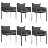7 Piece Garden Dining Set with Cushions Poly Rattan and Steel - Top-Down View