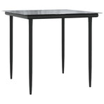 5 Piece Garden Dining Set with Cushions Black Poly Rattan&Steel