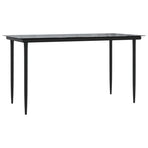 5 Piece Garden Dining Set with Cushions Black Poly Rattan&Steel