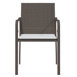 Garden Chairs with Cushions 4 pcs Brown 56x59x84 cm Poly Rattan - Top-Down View