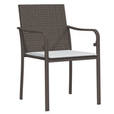 Garden Chairs with Cushions 6 pcs Brown 56x59x84 cm Poly Rattan - Side View