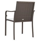 Garden Chairs with Cushions 6 pcs Brown 56x59x84 cm Poly Rattan - Rear View