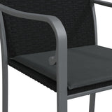 Garden Chairs with Cushions 4 pcs Black 56x59x84 cm Poly Rattan - Close-Up Angle