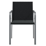 Garden Chairs with Cushions 6 pcs Black 56x59x84 cm Poly Rattan - Top-Down View