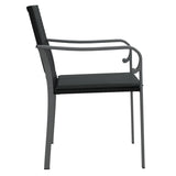 Garden Chairs with Cushions 6 pcs Black 56x59x84 cm Poly Rattan - 45-Degree Angle